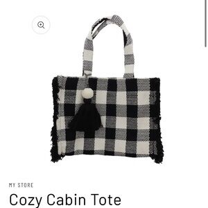Jane Marie Black and White Checkered Tote Bag
